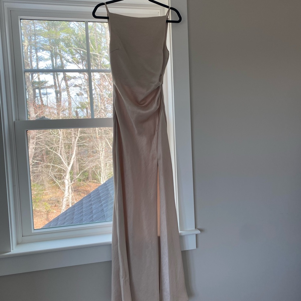 Bec + Bridge Cream Ruched Gown